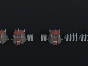 Cartoon orcs city asset Polygonal Style 3D 모델
