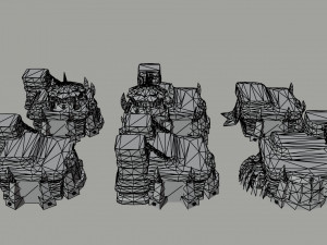 Cartoon orcs city asset Polygonal Style 3D 모델