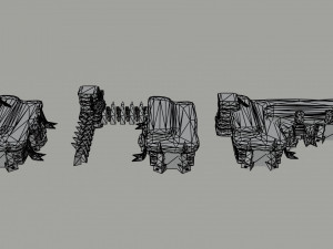 Cartoon orcs city asset Polygonal Style 3D 모델