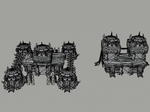 Cartoon orcs city asset Polygonal Style 3D 모델