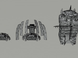 Cartoon orcs city asset Polygonal Style 3D 모델