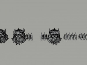 Cartoon orcs city asset Polygonal Style 3D 모델