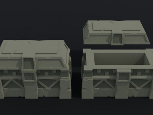 Cartoon fantasy chests 2 Polygonal Style 3D Model