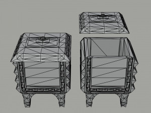 Cartoon fantasy chests 2 Polygonal Style 3D Model