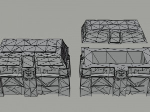 Cartoon fantasy chests 2 Polygonal Style 3D Model