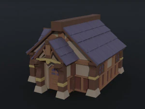 Cartoon fantasy houses Polygonal Style 3D Model