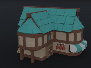 Cartoon fantasy houses Polygonal Style 3D 모델