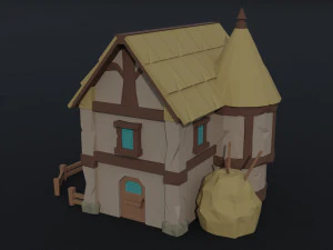 Cartoon fantasy houses Polygonal Style 3D Model