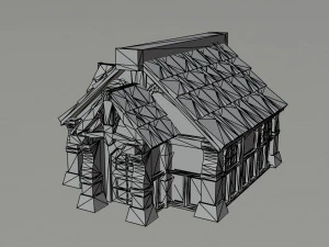Cartoon fantasy houses Polygonal Style 3D Model