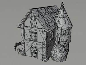 Cartoon fantasy houses Polygonal Style 3D 모델