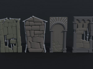 Cartoon fantasy dungeon decorative wall Polygonal Style 3D मॉडल