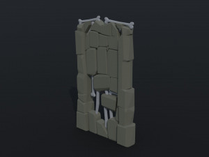 Cartoon fantasy dungeon decorative wall Polygonal Style 3D मॉडल