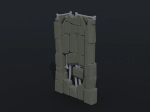 Cartoon fantasy dungeon decorative wall Polygonal Style 3D Model