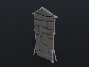 Cartoon fantasy dungeon decorative wall Polygonal Style 3D मॉडल