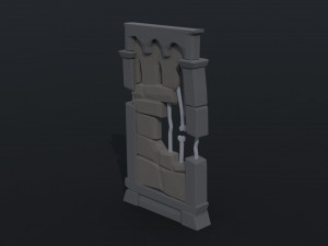 Cartoon fantasy dungeon decorative wall Polygonal Style 3D मॉडल