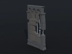 Cartoon fantasy dungeon decorative wall Polygonal Style 3D Model
