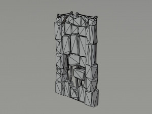 Cartoon fantasy dungeon decorative wall Polygonal Style 3D मॉडल