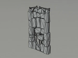 Cartoon fantasy dungeon decorative wall Polygonal Style 3D Model