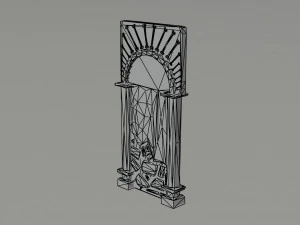Cartoon fantasy dungeon decorative wall Polygonal Style 3D Model