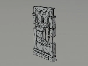 Cartoon fantasy dungeon decorative wall Polygonal Style 3D Model