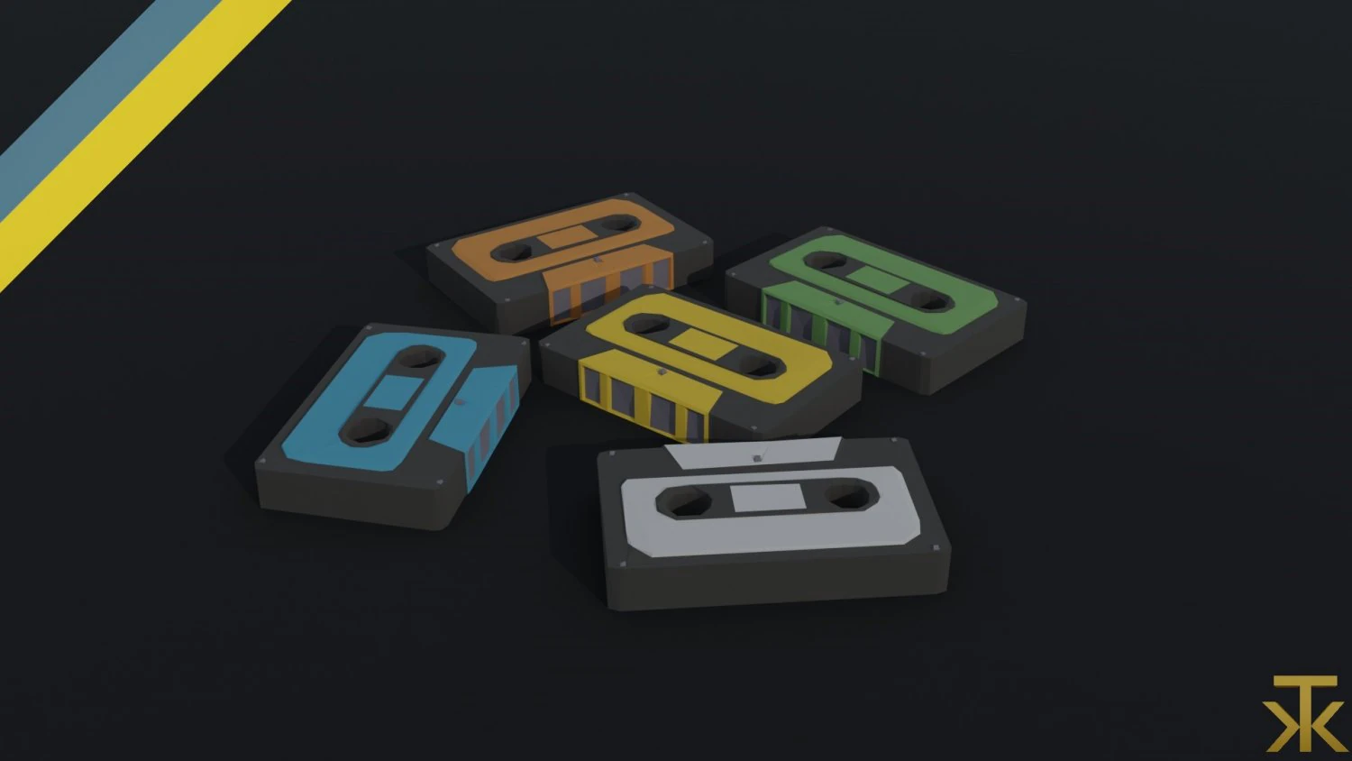 Cartoon cassette Polygonal Style 3D Model .c4d .max .obj .3ds .fbx .stl .blend 