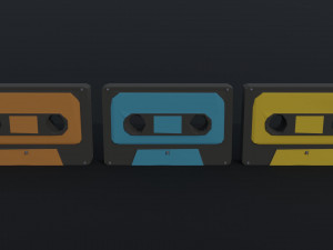 Cartoon cassette Polygonal Style 3D 模型