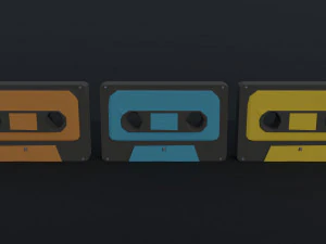 Cartoon cassette Polygonal Style 3D Model