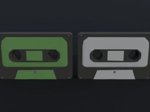 Cartoon cassette Polygonal Style 3D Model