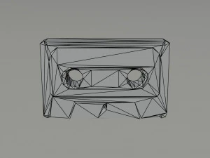 Cartoon cassette Polygonal Style 3D Model