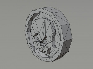 Cartoon skull coin Polygonal Style 3D Model