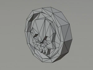 만화 해골 동전 다각형 스타일 3D 모델