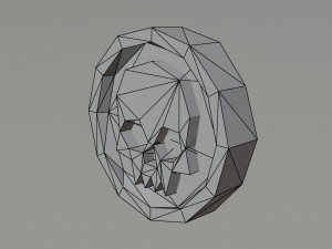 Cartoon skull coin Polygonal Style 3D Model