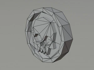 만화 해골 동전 다각형 스타일 3D 모델