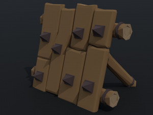 Cartoon wood defense barricades Polygonal Style 3D 模型