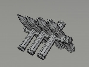 Cartoon wood defense barricades Polygonal Style 3D 模型