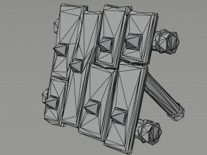 Cartoon wood defense barricades Polygonal Style 3D 模型