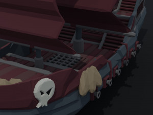 Cartoon pirate ship Polygonal Style 3D Модель