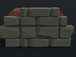 Cartoon butcher market Polygonal 3D Model