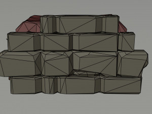 Cartoon butcher market Polygonal 3D Model