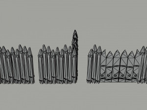 Cartoon wooden fortification Polygonal Style 3D Model