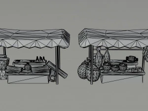 Cartoon eastern market Polygonal Style 3D Model