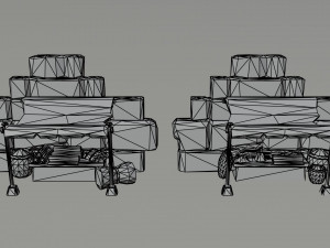 Cartoon eastern market Polygonal Style 3Dモデル