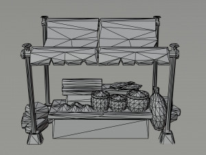Cartoon eastern market Polygonal Style 3Dモデル