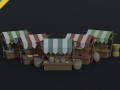 Cartoon market Polygonal Style 3Dモデル