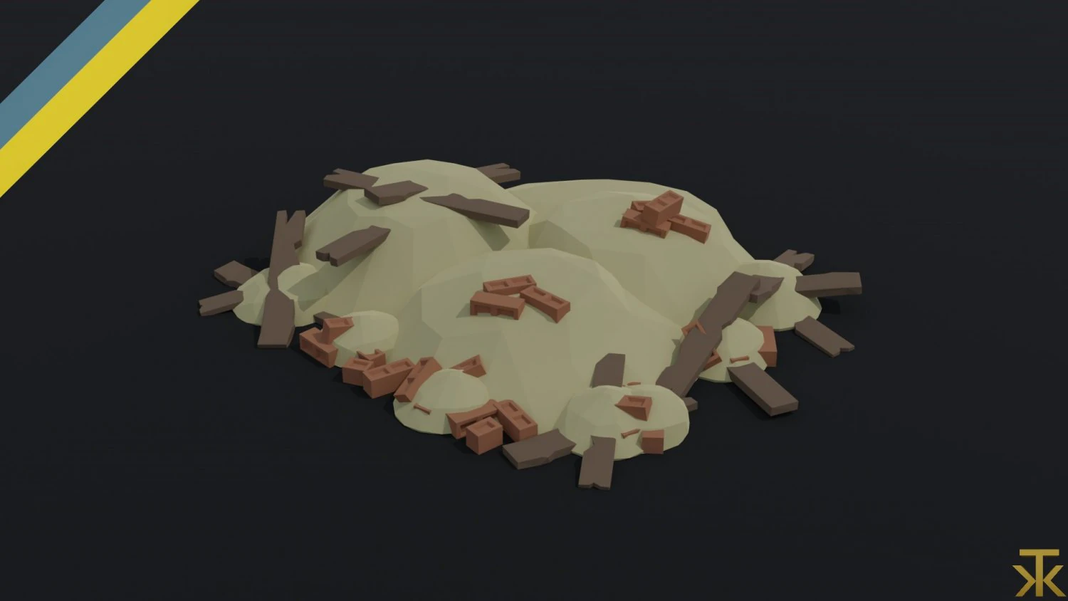 Cartoon medieval debris Polygonal Style 3D Model .c4d .max .obj .3ds .fbx .stl .blend 