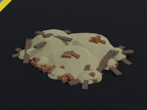 Cartoon medieval debris Polygonal Style 3D Model