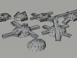 Cartoon medieval debris Polygonal Style Model 3D