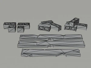 Cartoon medieval debris Polygonal Style 3D Model