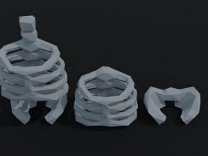 Cartoon bones Polygonal Style Model 3D