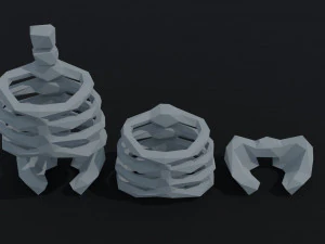 Cartoon bones Polygonal Style 3D Model